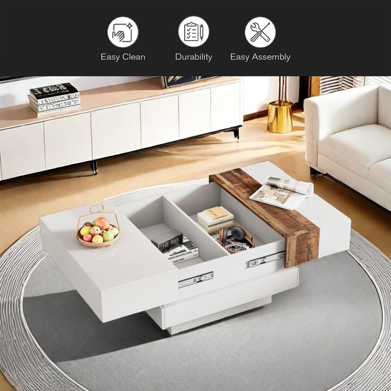Square coffee table with storage latitude run discount